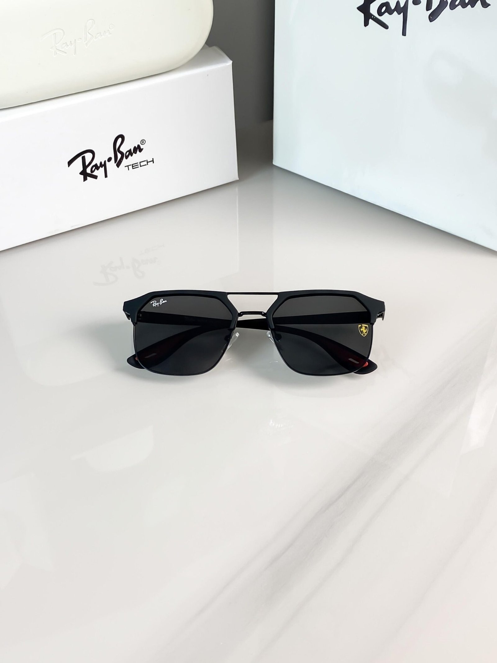 LUXURY SHADES #04 FULL BLACK BRANDED PREMIUM SUNGLASS - Image 5