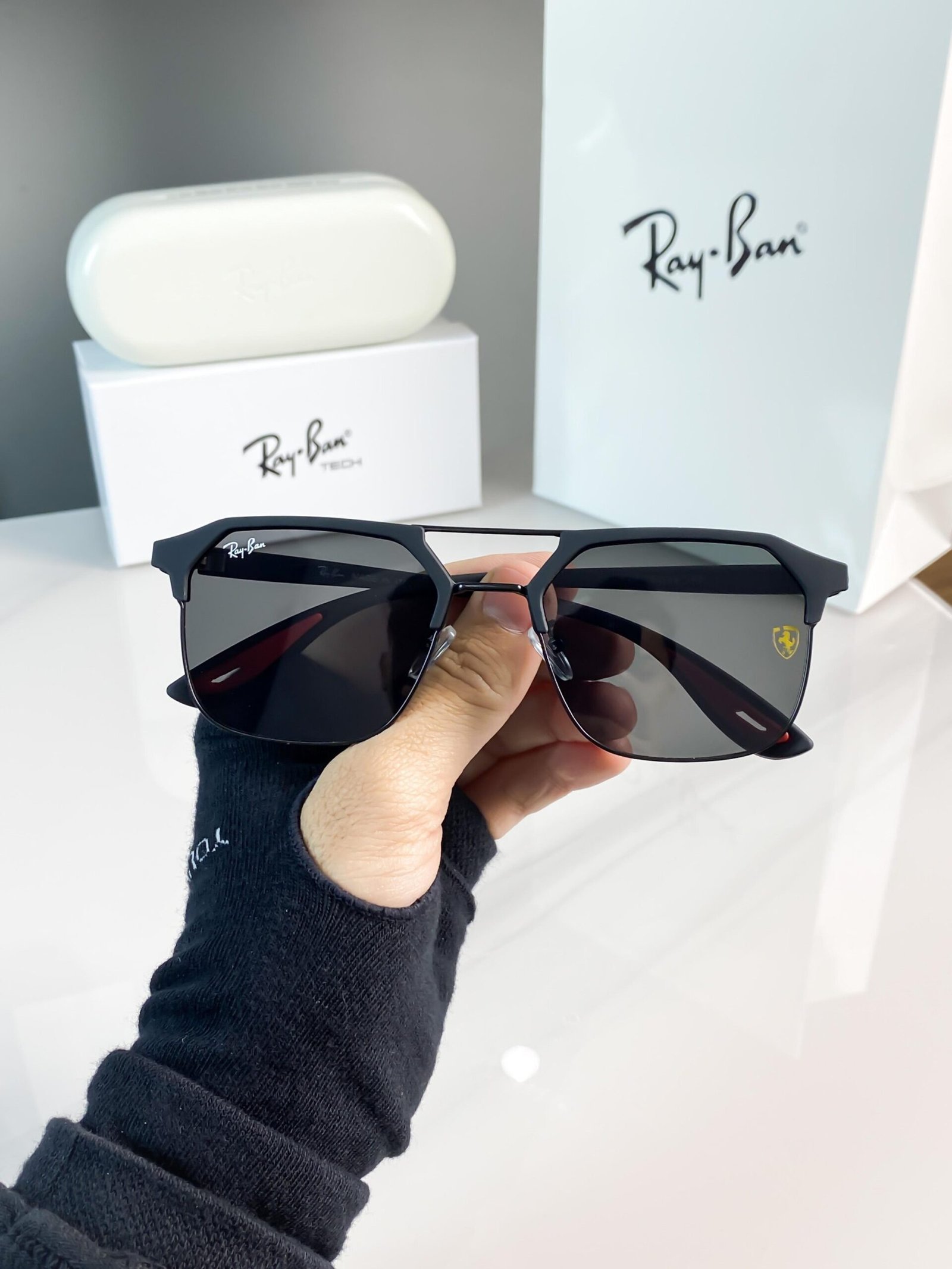 LUXURY SHADES #04 FULL BLACK BRANDED PREMIUM SUNGLASS - Image 8