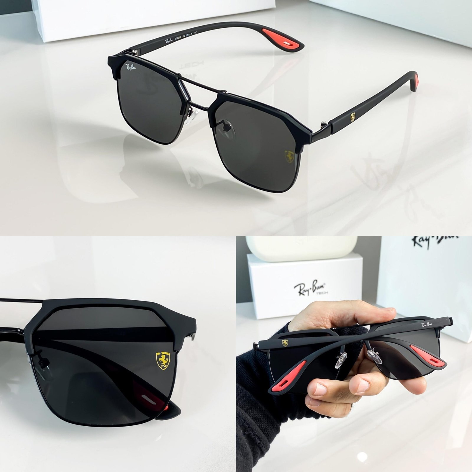 LUXURY SHADES #04 FULL BLACK BRANDED PREMIUM SUNGLASS - Image 9