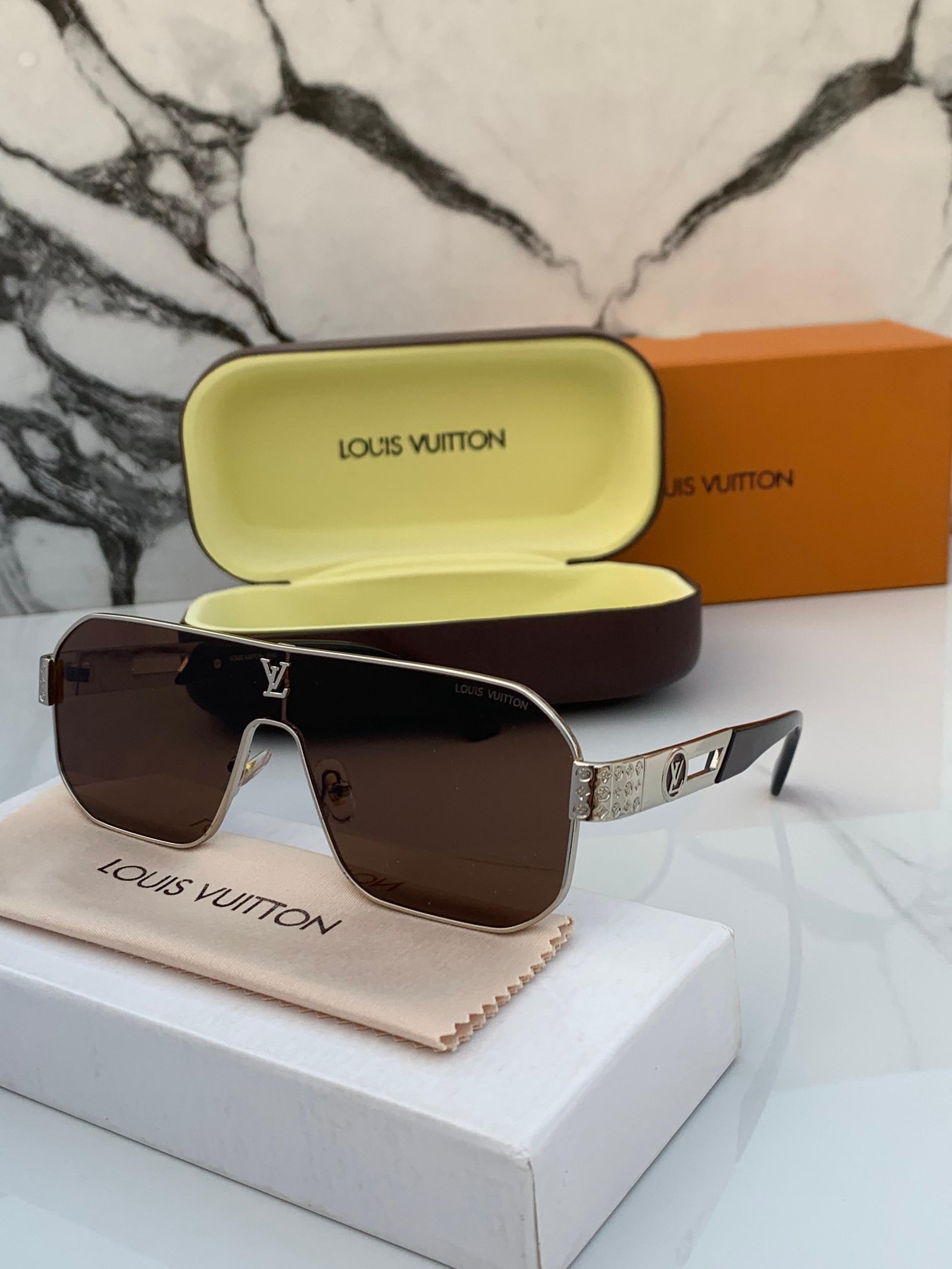 Branded LV 129 silver brown Sunglasses
