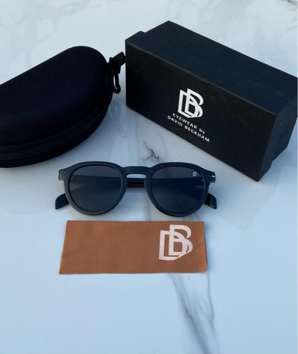 Branded Db Round Full Black Sunglasses - Image 4
