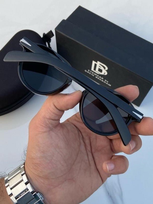 Branded Db Round Full Black Sunglasses - Image 3