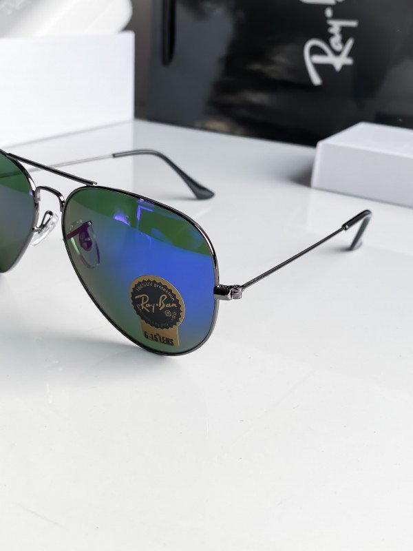 RAYBAN BLACK BLUE MERCURY 3025 SUNGLASSES - Image 2