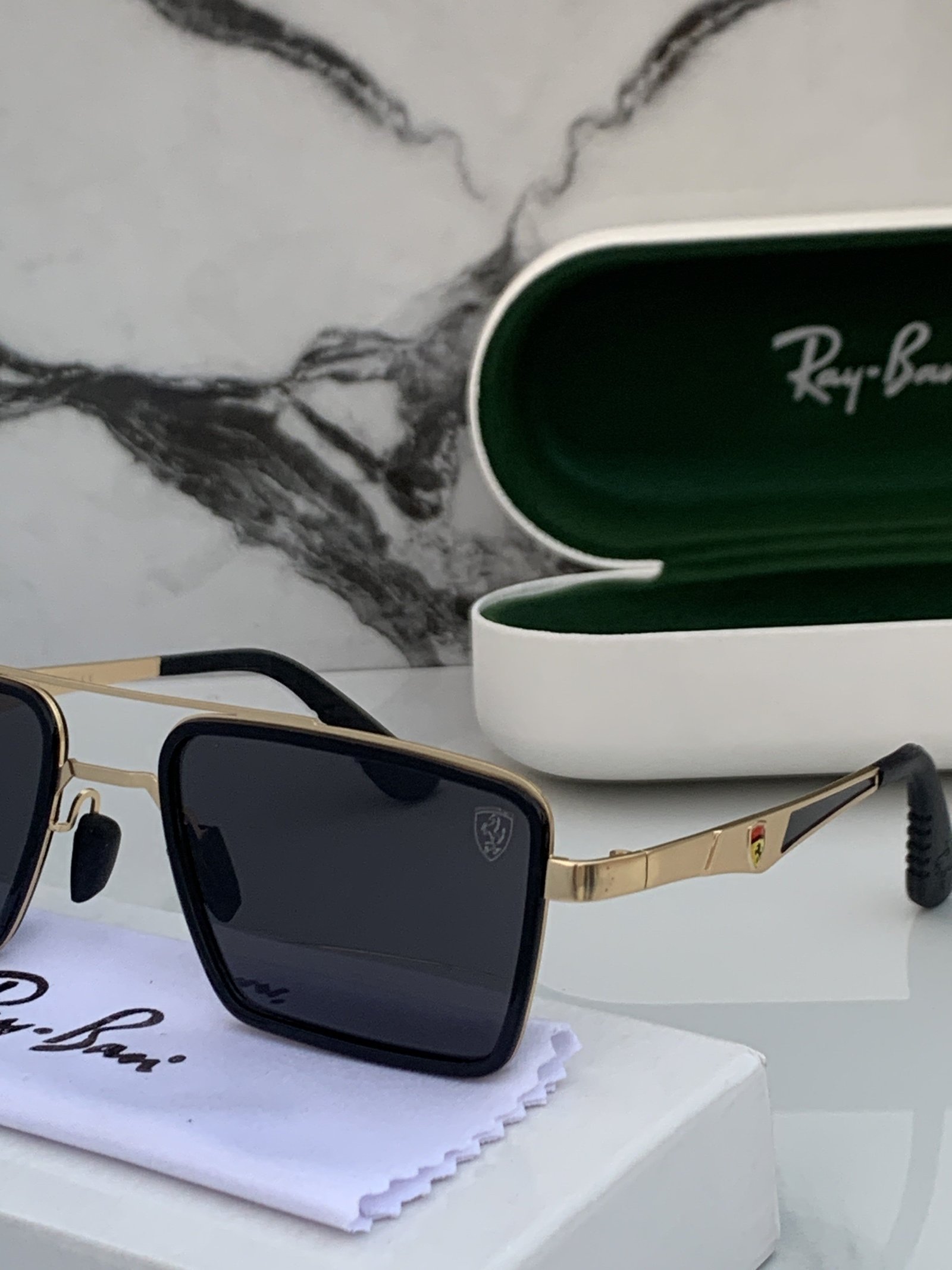 Branded RB 3601 gold black Sunglasses - Image 2