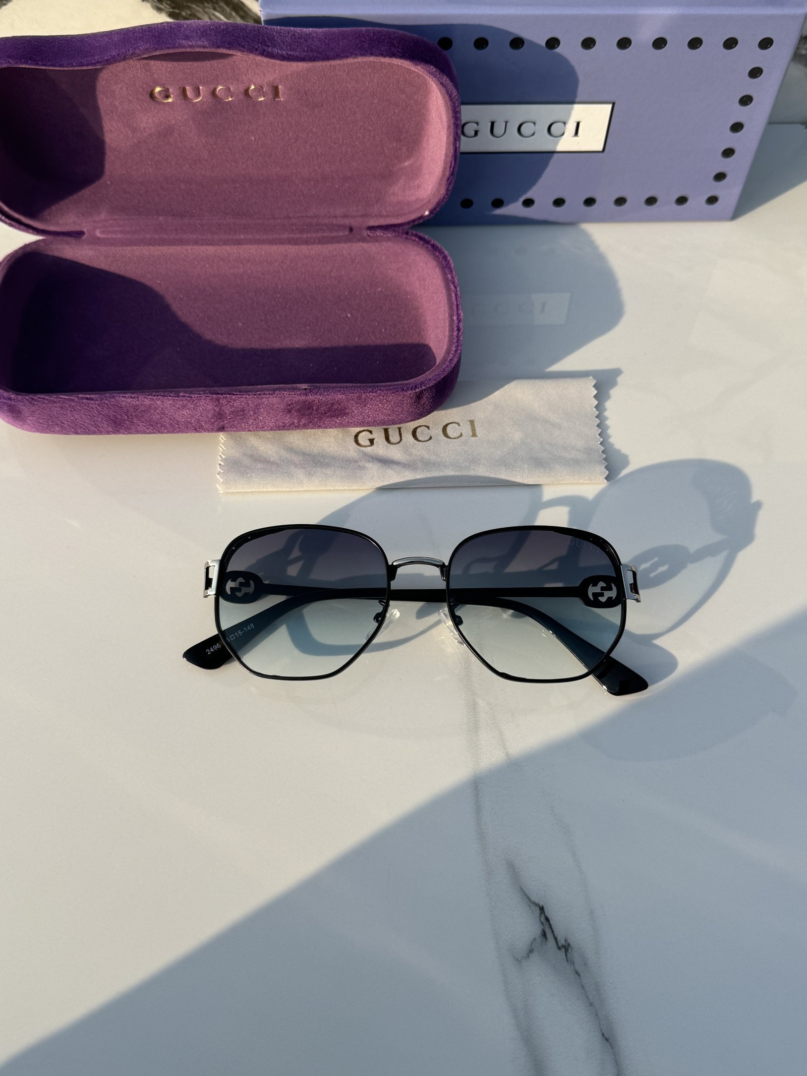 Branded Sunglasses 2496_silver_green