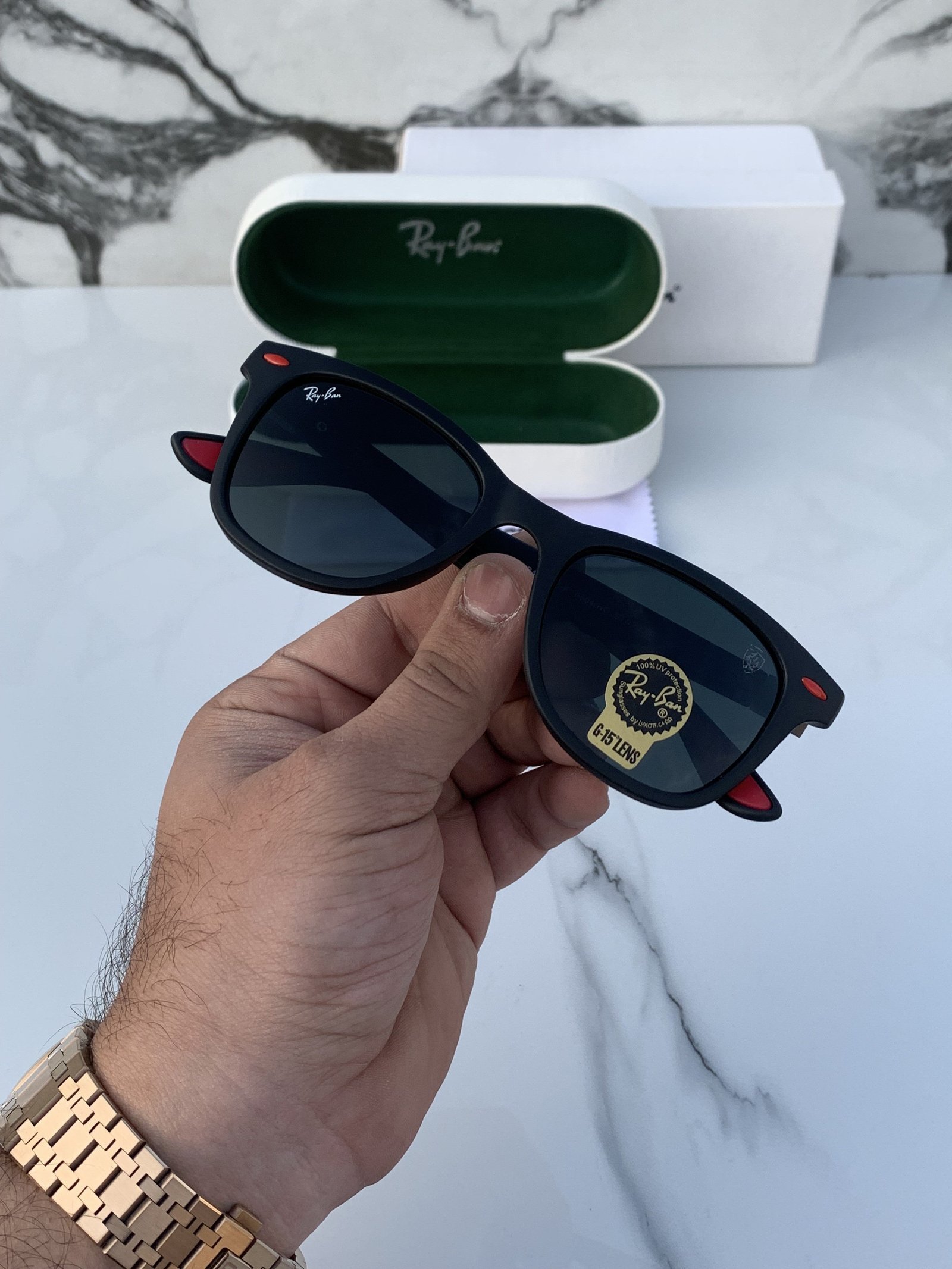 Branded RB 4195 lite force full black Sunglasses - Image 2