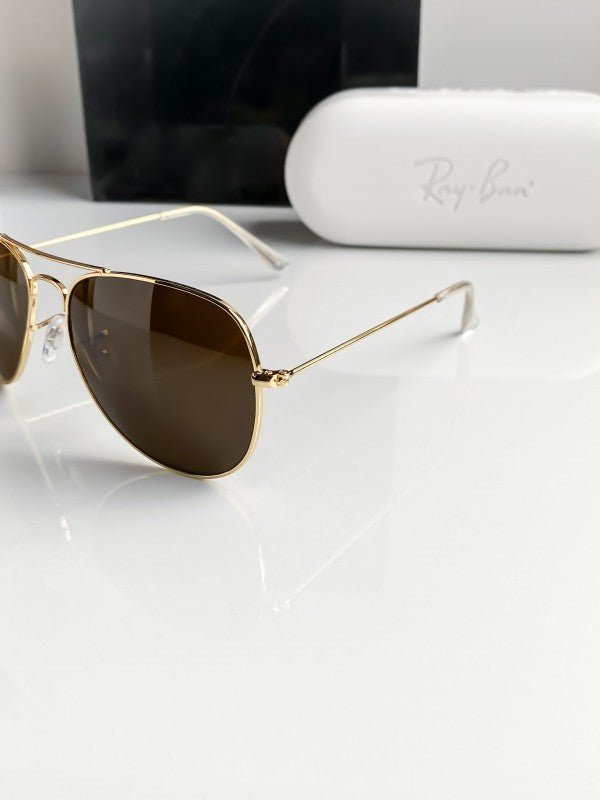 Branded Rb Gold Brown Aviator Sunglasses Bt - Image 2