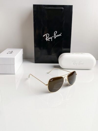 Branded Rb Gold Brown Aviator Sunglasses Bt