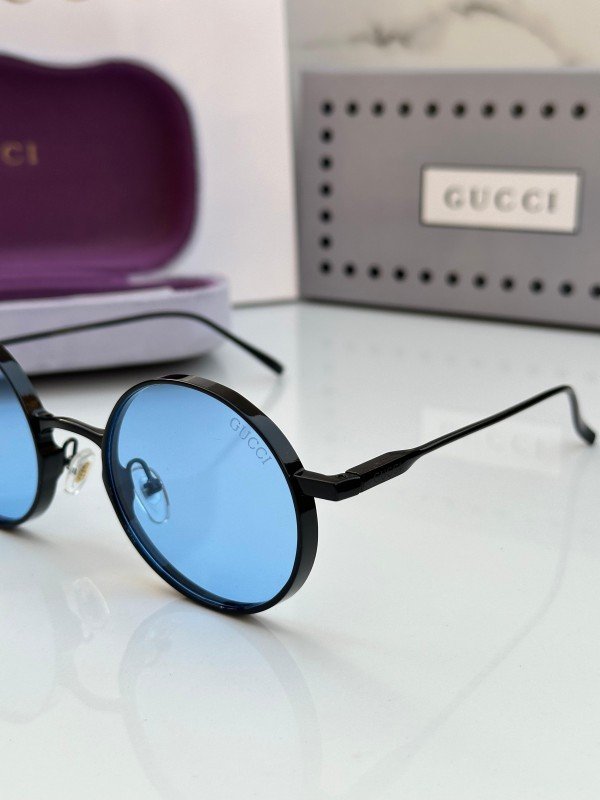 Gucci Black Blue Metal 4021 Sunglasses - Image 4