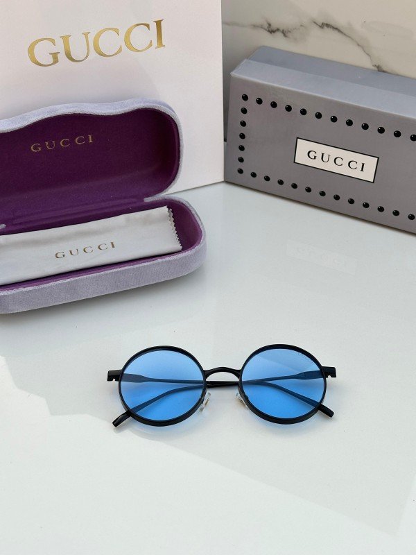 Gucci Black Blue Metal 4021 Sunglasses - Image 3
