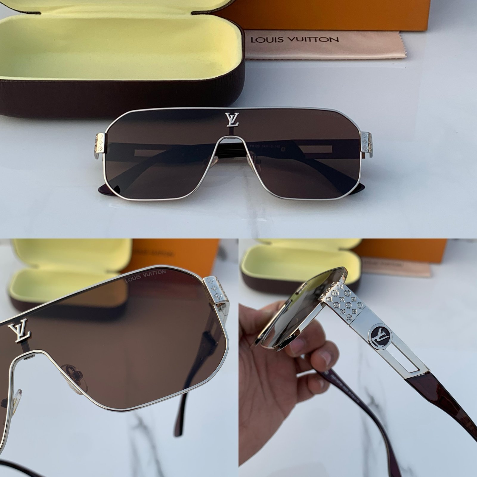 Branded LV 129 silver brown Sunglasses - Image 6