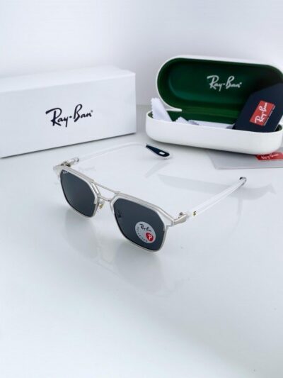 RAYBAN RB04 FERRARI EDITION WHITE FRAME BLACK POLARIZED GLASS