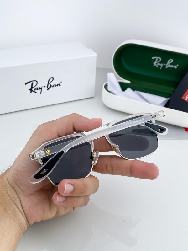 RAYBAN RB04 FERRARI EDITION WHITE FRAME BLACK POLARIZED GLASS - Image 3