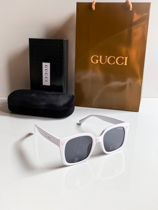 Gucci White 52 Sunglasses - Image 6