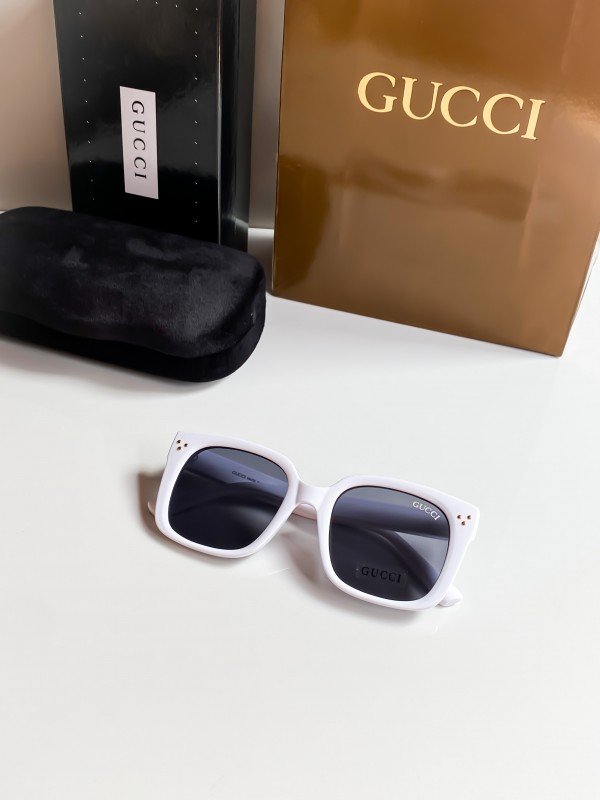 Gucci White 52 Sunglasses - Image 8