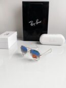 RAYBAN 3026 GOLD BLUE SHADED 61 SUNGLASSES