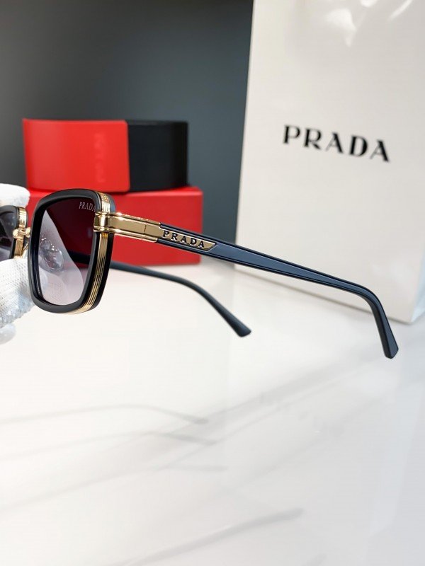 Prada Gold Black 64 Sunglasses - Image 4