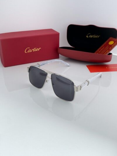 Cartier Silver Black 3364 Sunglasses
