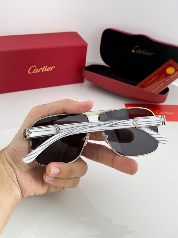 Cartier Silver Black 3364 Sunglasses - Image 5