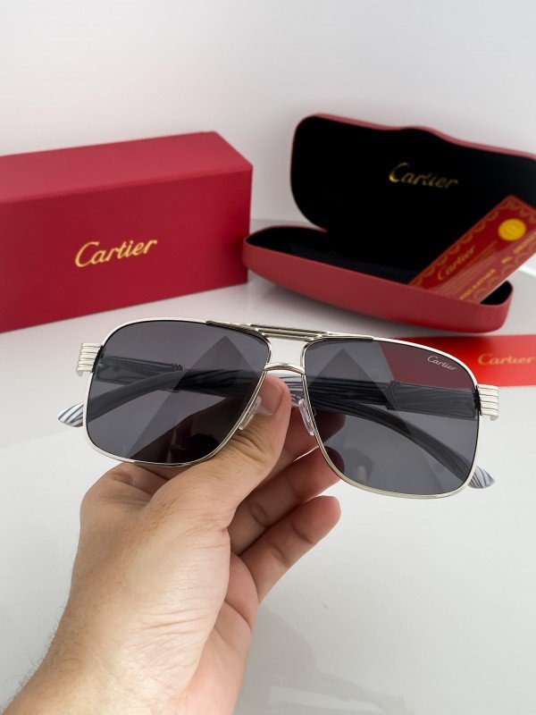 Cartier Silver Black 3364 Sunglasses - Image 4