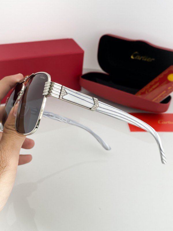 Cartier Silver Black 3364 Sunglasses - Image 3