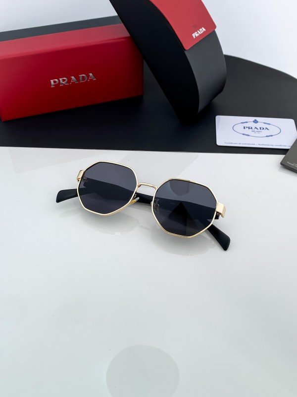 Prada Gold Black 97S Sunglasses - Image 5