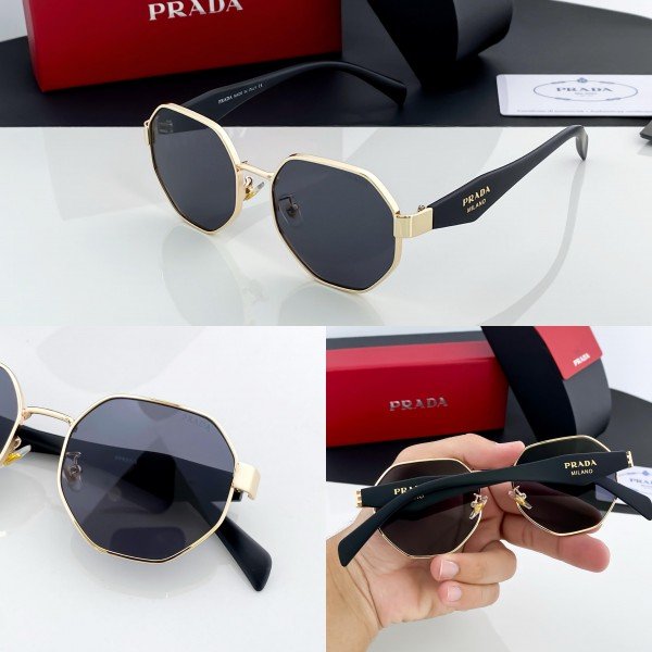 Prada Gold Black 97S Sunglasses - Image 4