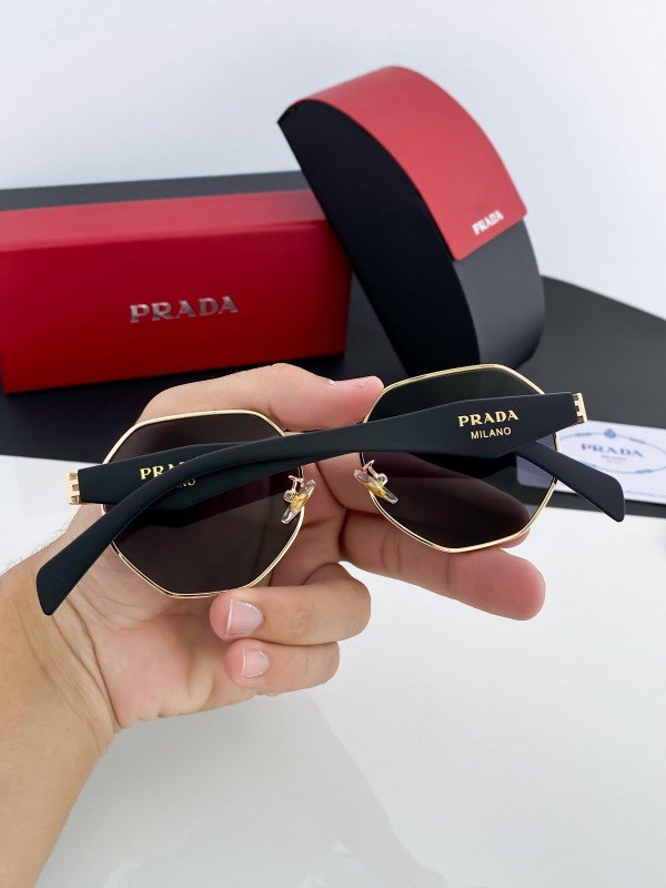 Prada Gold Black 97S Sunglasses - Image 3