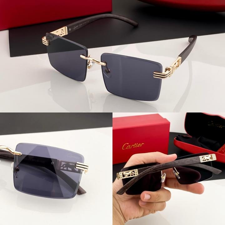 Cartier Gold Black 5 Sunglasses - Image 2