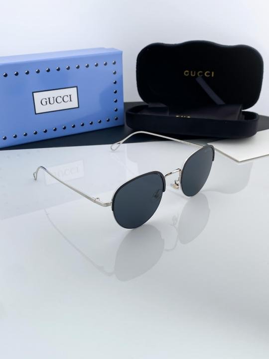 Gucci Silver Black 551 Sunglasses - Image 6