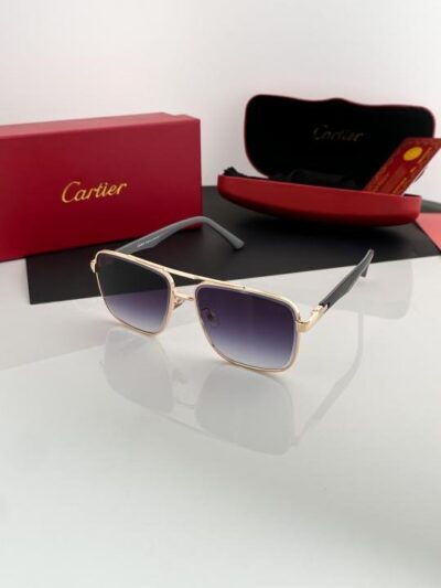 Cartier Gold Black Shaded 23400 Sunglasses