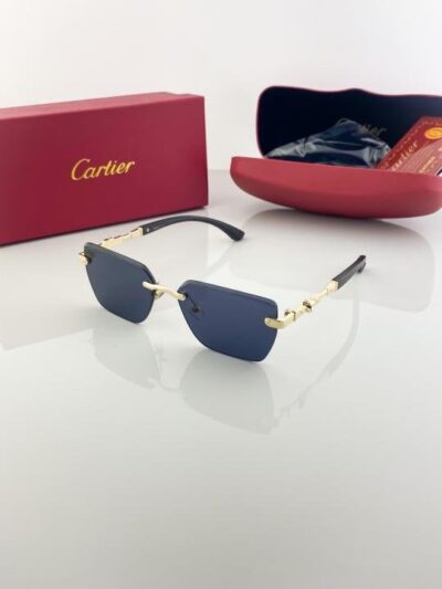 Cartier Gold Black 61 Sunglasses