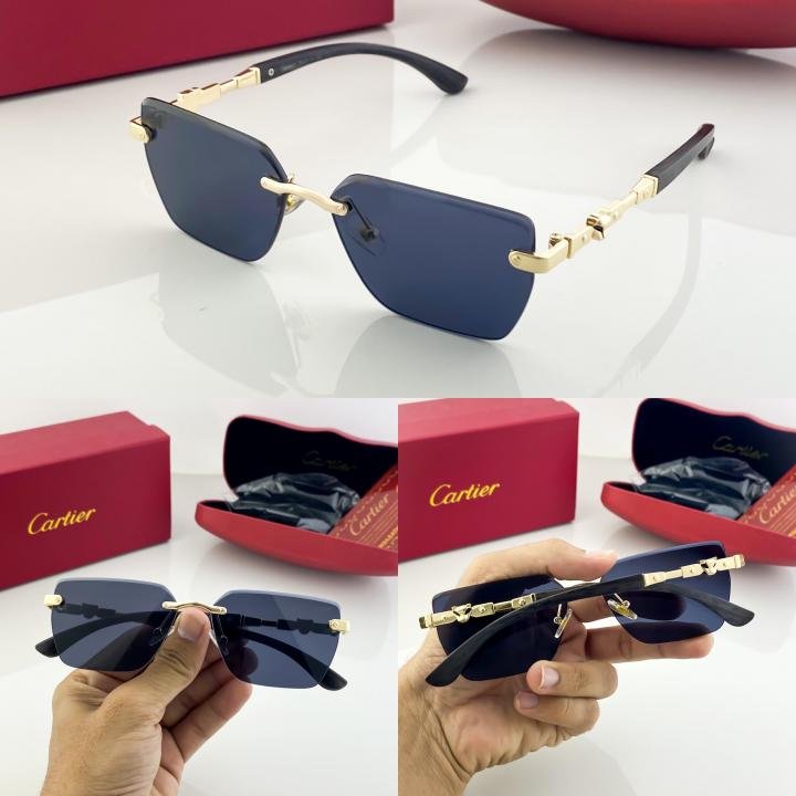Cartier Gold Black 61 Sunglasses - Image 3