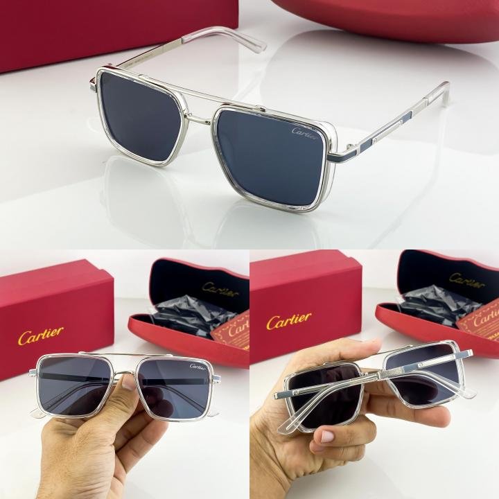 Cartier Silver Black 210 Sunglasses - Image 3