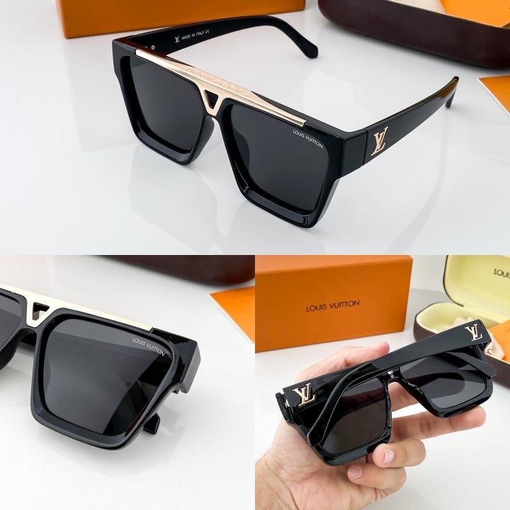 Louis Vuitton Gold Black 1502 Sunglasses - Image 3