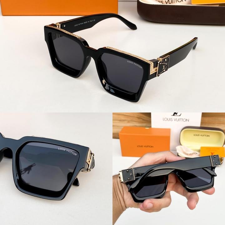 Louis Vuitton Gold Black 65N Sunglasses - Image 3