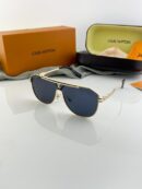 Louis Vuitton Gold Black 22295 Sunglasses