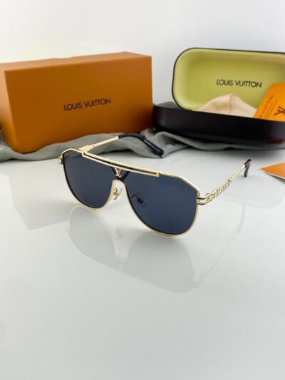 Louis Vuitton Gold Black 22295 Sunglasses