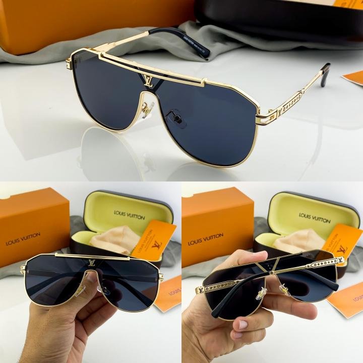 Louis Vuitton Gold Black 22295 Sunglasses - Image 3