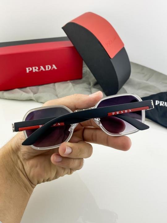 Prada Silver Black Shaded 986 Sunglasses - Image 4