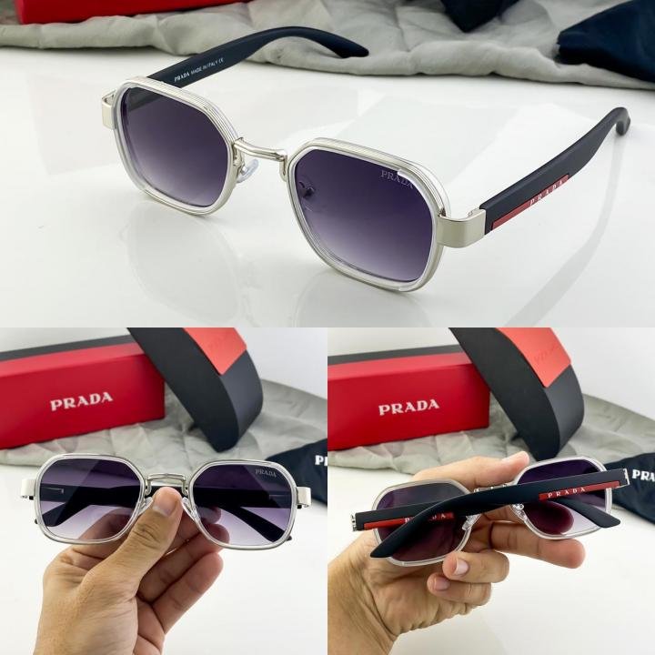 Prada Silver Black Shaded 986 Sunglasses - Image 2