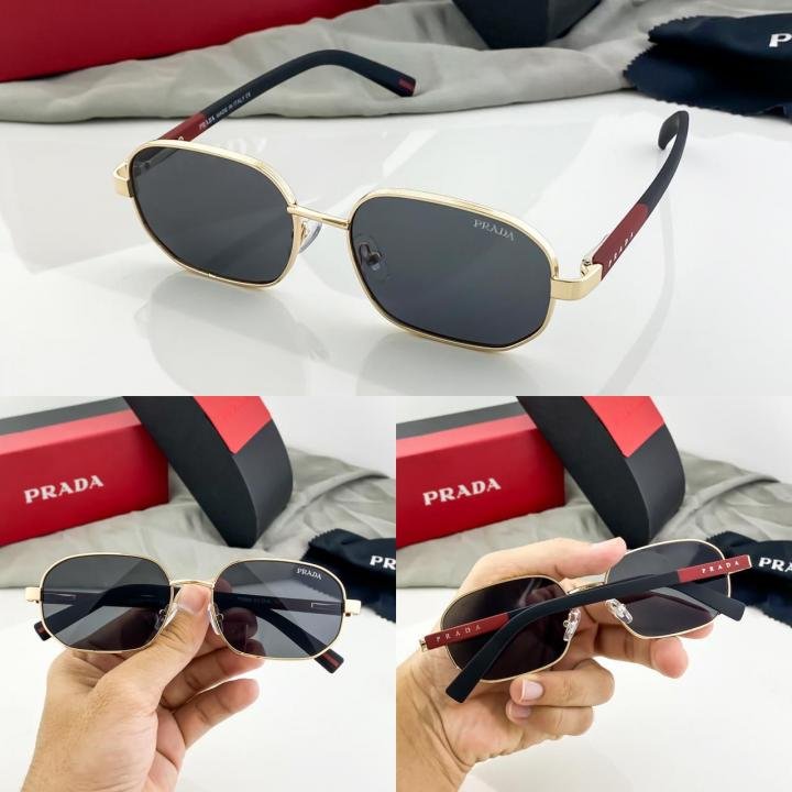 Prada Gold Black 996 Sunglasses - Image 3